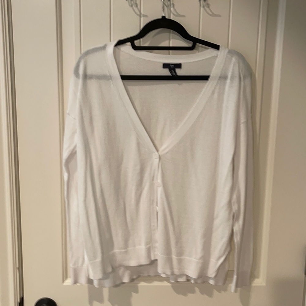 Women’s white cardigan size m EUC